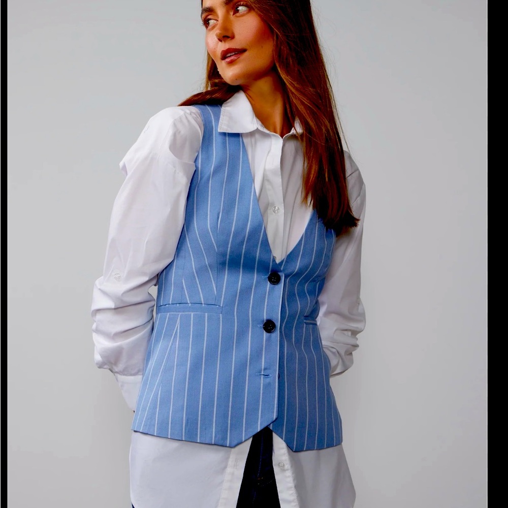 Tailored pinstripe vest